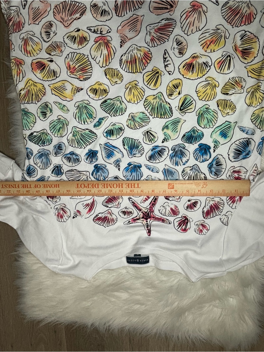 Scott White Short-Sleeve Tee with Multicolor Seashells - Picture 4 of 5
